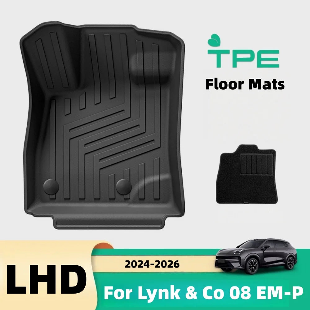 tapis sol voiture noir rayures verticales anti dérapant clips moderne tout temps
