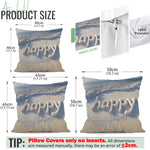 housse coussin plage polyester lettre happy coquillages moderne 40cm 45cm 50cm set decoration chambre
