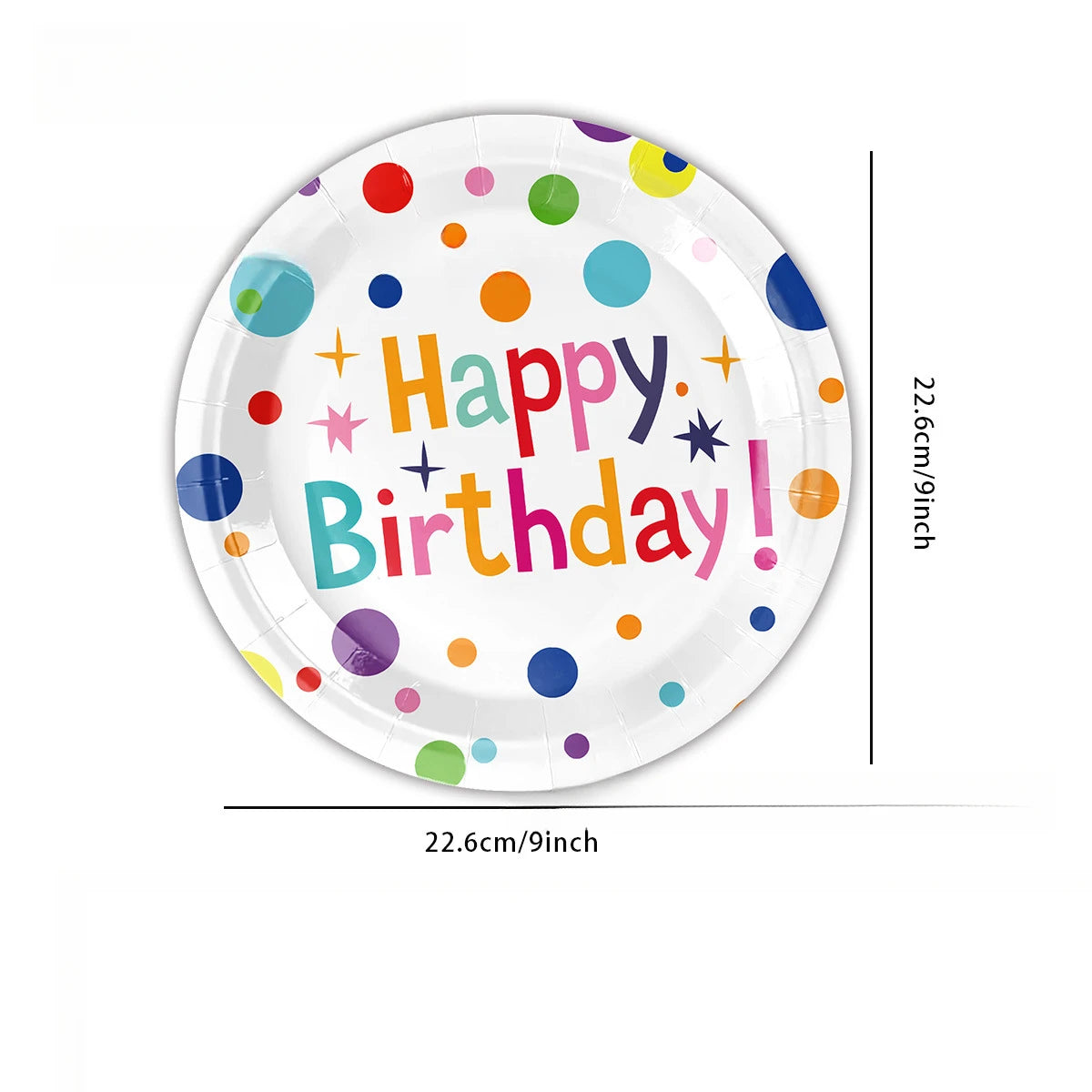 assiettes papier pois multicolores serviettes gobelets guirlande fête anniversaire mariage baptême noël