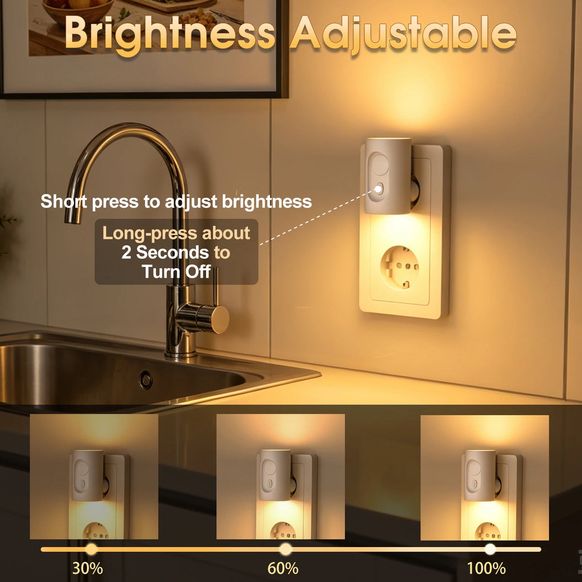 veilleuse détecteur mouvement led blanc flux lumineux faible certification rohs cem moderne minimaliste