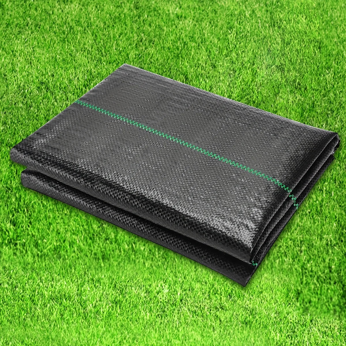 barrière anti herbes tissu noir maille fine 1000cm large résistant moderne clips inclusion lignes