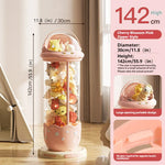 rangement jouets transparent capsule pliable moderne étoiles beige rose figurines poignée