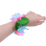 bracelets fleurs artificielles tropicales multicolor adhésifs extérieures décoration maison fêtes hawaii plage