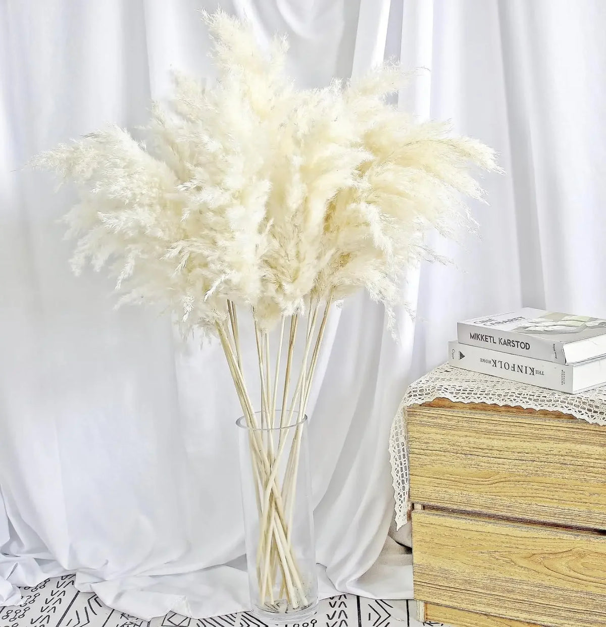 décoration boho plante séchée pampa blanche naturelle intérieur anniversaire mariage