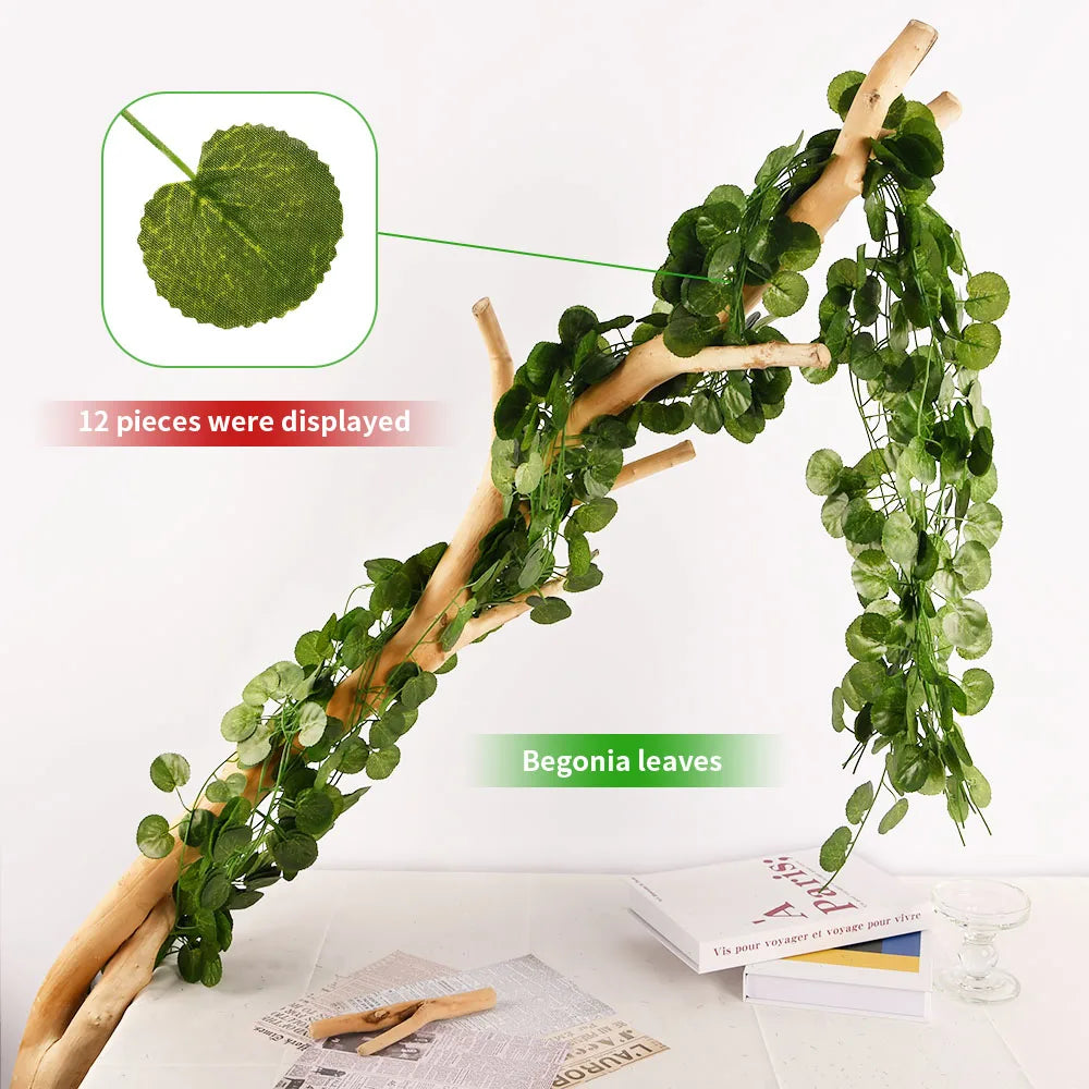 guirlande végétale artificielle feuilles vigne vert moderne 210cm extérieur accroché 72feuilles simple