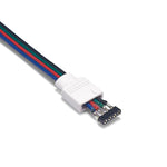 connecteur extension câble bande led rgb broches fils électriques éclairage intérieur blanc noir