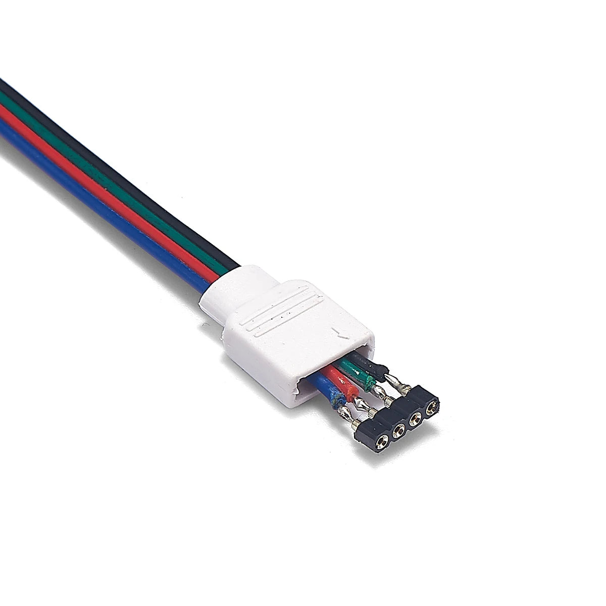connecteur extension câble bande led rgb broches fils électriques éclairage intérieur blanc noir