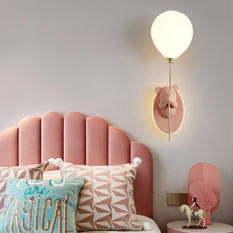 lampe murale moderne ours motif texture mat blanc doré chambre enfant okolets