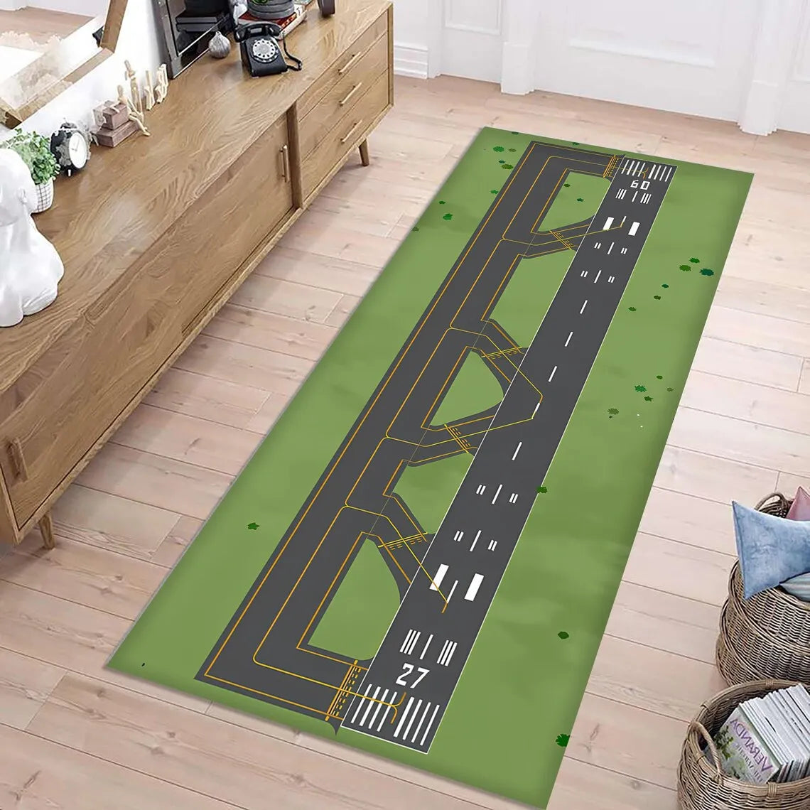 tapis vert motif course auto décoration enfant salon moderne polypropylène polyester