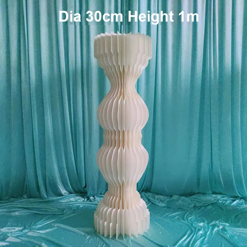 Décor festif vase blanc rayures moderne 100cm 120cm 80cm anniversaire mariage
