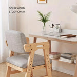 chaise moderne bois tissu gris clair réglable facile nettoyer coussin