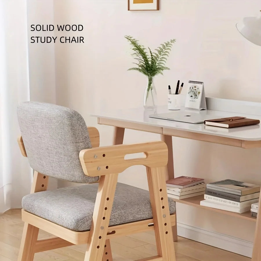 chaise moderne bois tissu gris clair réglable facile nettoyer coussin