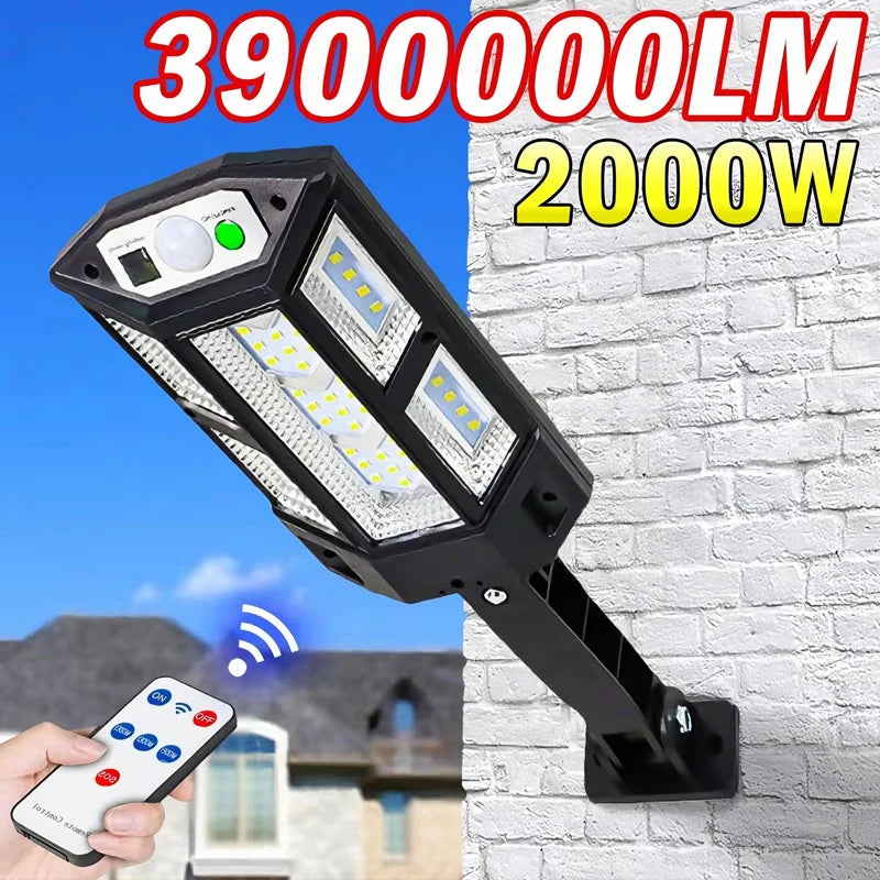 lampe solaire moderne led noire ip65 télécommande mur auto rechargeableextérieur