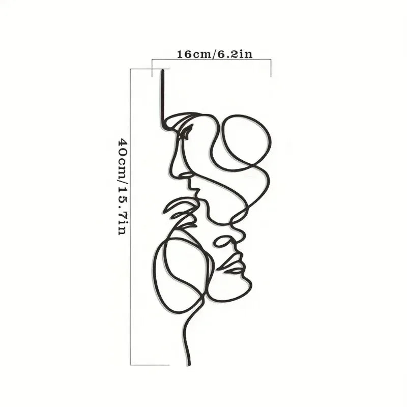 Sculpture murale abstraite minimaliste noire ligne continue contemporaine maison moderne