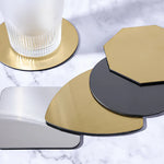 coasters acier inoxydable anti chauffe étanches or gris noir moderne