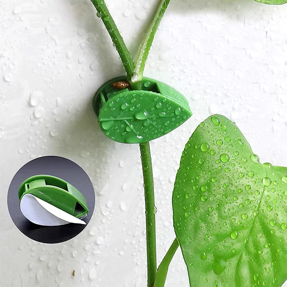 clips plantes autoadhésifs forme feuilles vert moderne pack 100 clips