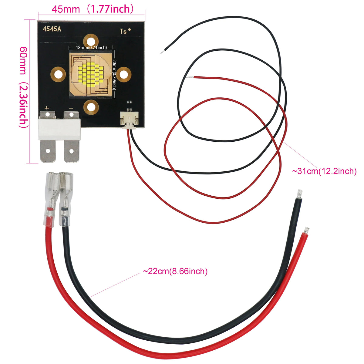 Module LED 400W 60000LM noir jaune gris 30 diodes 8000K 45x60mm électronique industrielle