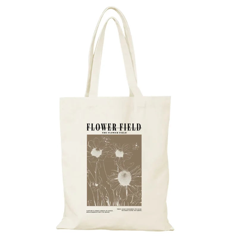 sac provisions toile fleur décontracté fourre tout sacs mode graphique pliant tissu opacité totale