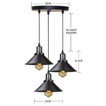 lampe suspendue industrielle noir mat salon chambre éclairage vintage rétro métal
