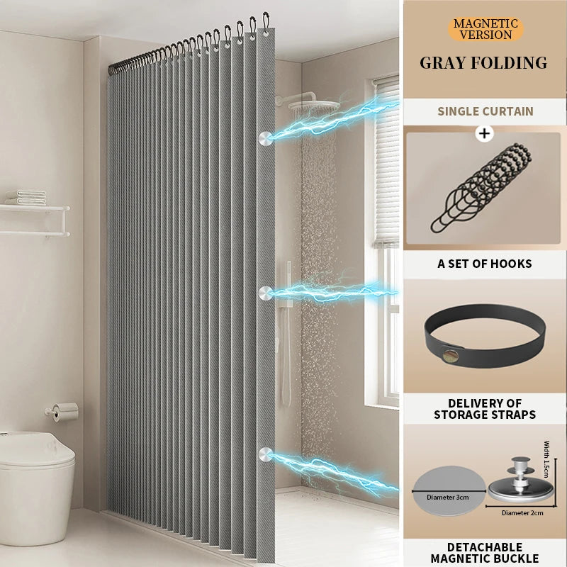 rideau douche moderne rayures verticales beige clair gris foncé opacité toilette apartment decoration
