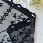 rideau transparent blanc noir floral tulle jacquard classique romantique cuisine
