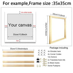 Cadre photo sur toile assemblé avec peinture diamant