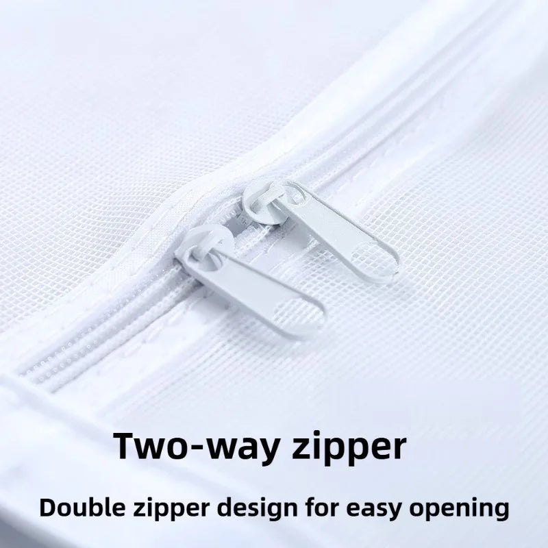 rideaux anti chat filet maille fine gris clair sécuritaire velcro zippé double sens chambre