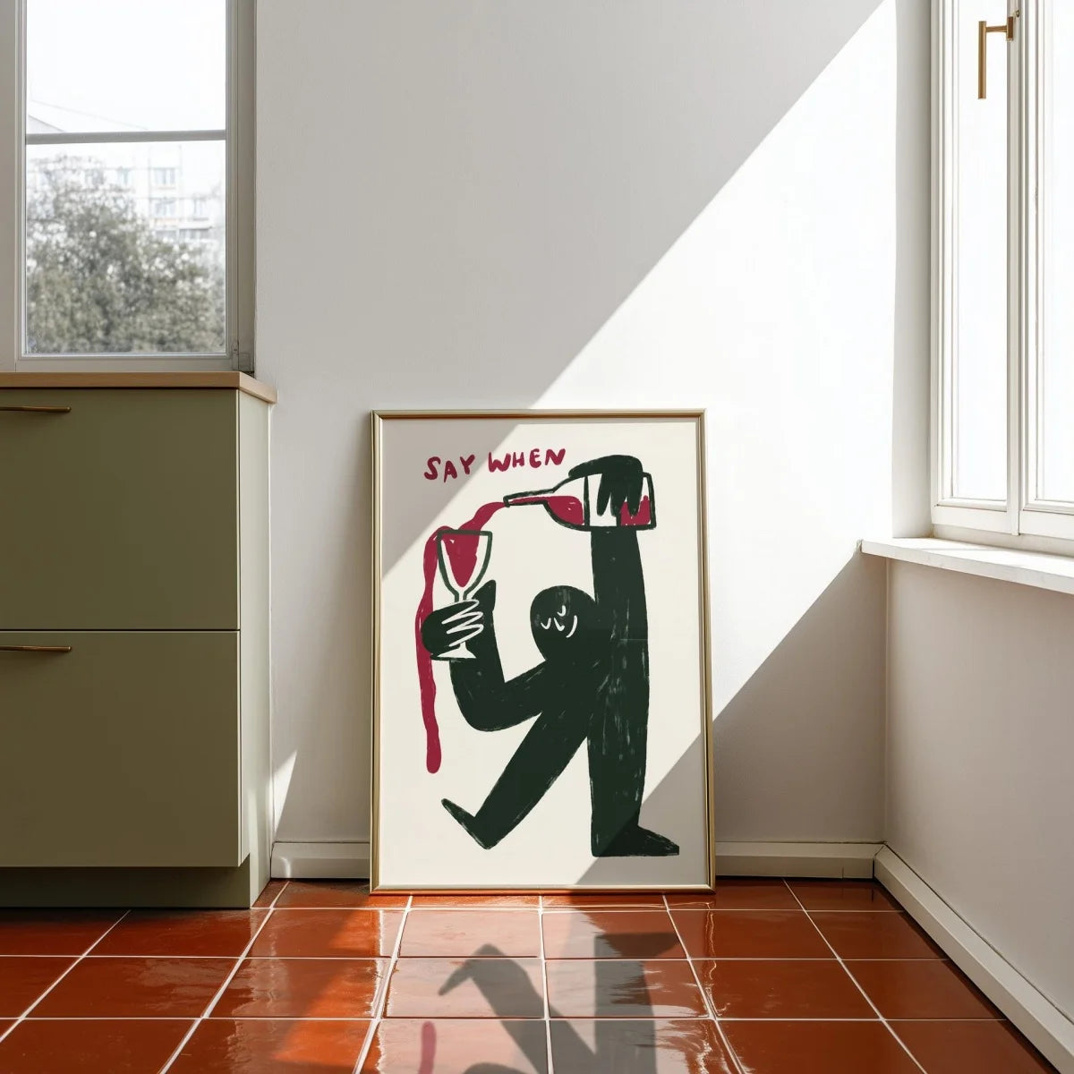 affiche abstraite moderne toile sans cadre say when rouge minimaliste salon cuisine