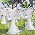 tissu transparent organza mariage anniversaire fête décoration chaises arrière plan rideau nappe