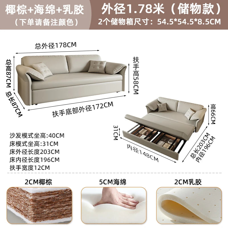 canapé lit moderne bois tissus composites beige clair oreillers multifonctionnel salon maison
