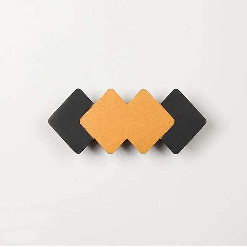 applique murale moderne noir orange géométrique led ip65 minimaliste