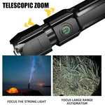 lampe torche rechargeable usb noir moderne certifiée rohs abs mat étanche zoom camping pêche