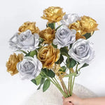 décoration intérieure rose or artificielle feuilles vertes mariage anniversaire moderne