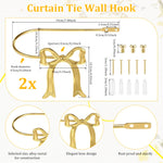 rideaux or nœuds décoratifs métal holdback fixations vis chambre maison