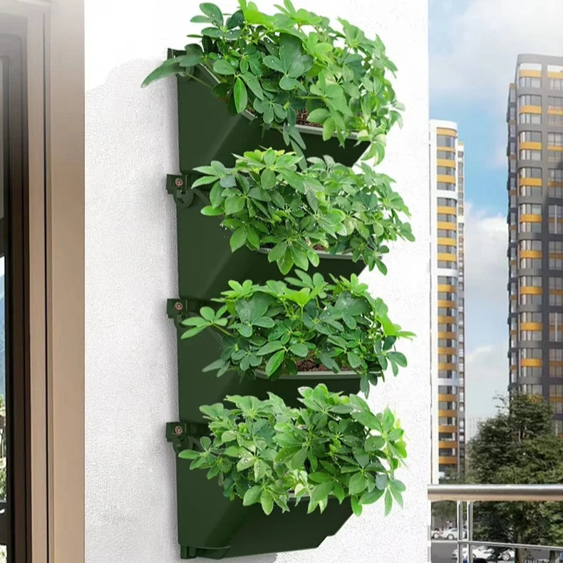pots muraux plantes suspendus ecofriendly moderne minimaliste vert foncé blancextérieurintérieur