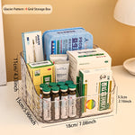 boîtes rangement médicaments transparentes imprimées cosmétiques réutilisables divers couleurs pratiques