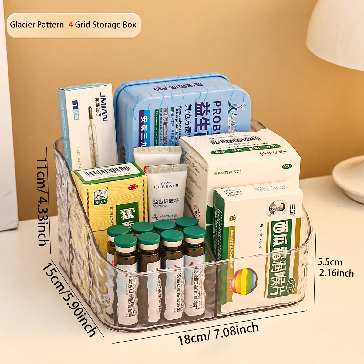 boîtes rangement médicaments transparentes imprimées cosmétiques réutilisables divers couleurs pratiques