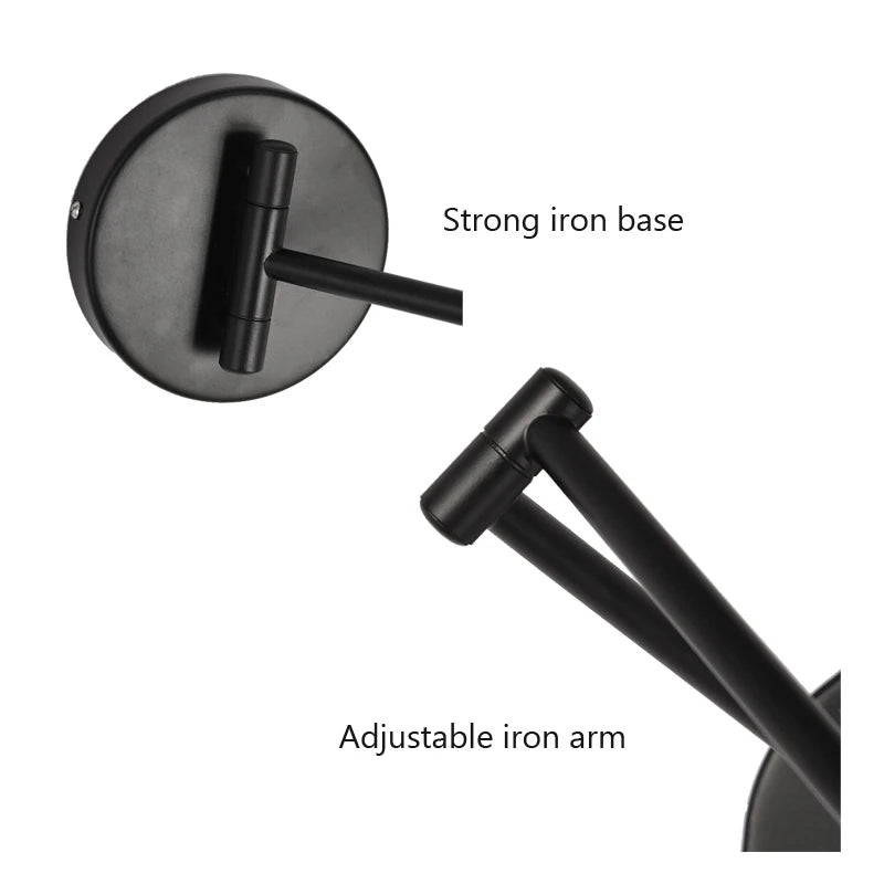 lampe murale industrielle bras pliant noir éclairage chambre coucher étude salon économique