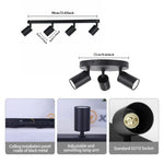 Spot moderne noir fixé plaque bras ajustables LED GU10 90260V(toucher ON/OFF)