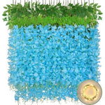 guirlande glycine lumineuse fleurs artificielles blanc vert décorative romantiqueintérieur decoration 36ft 90fleurs