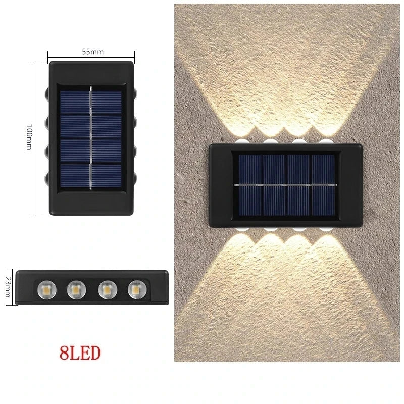 lumière solaire murale led led noir moderne minimaliste étancheextérieur