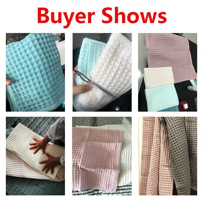 Serviette de toilette gaufrée bleue