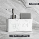 distributeur savon liquide gant cuisine marbré granité moderne noir blanc
