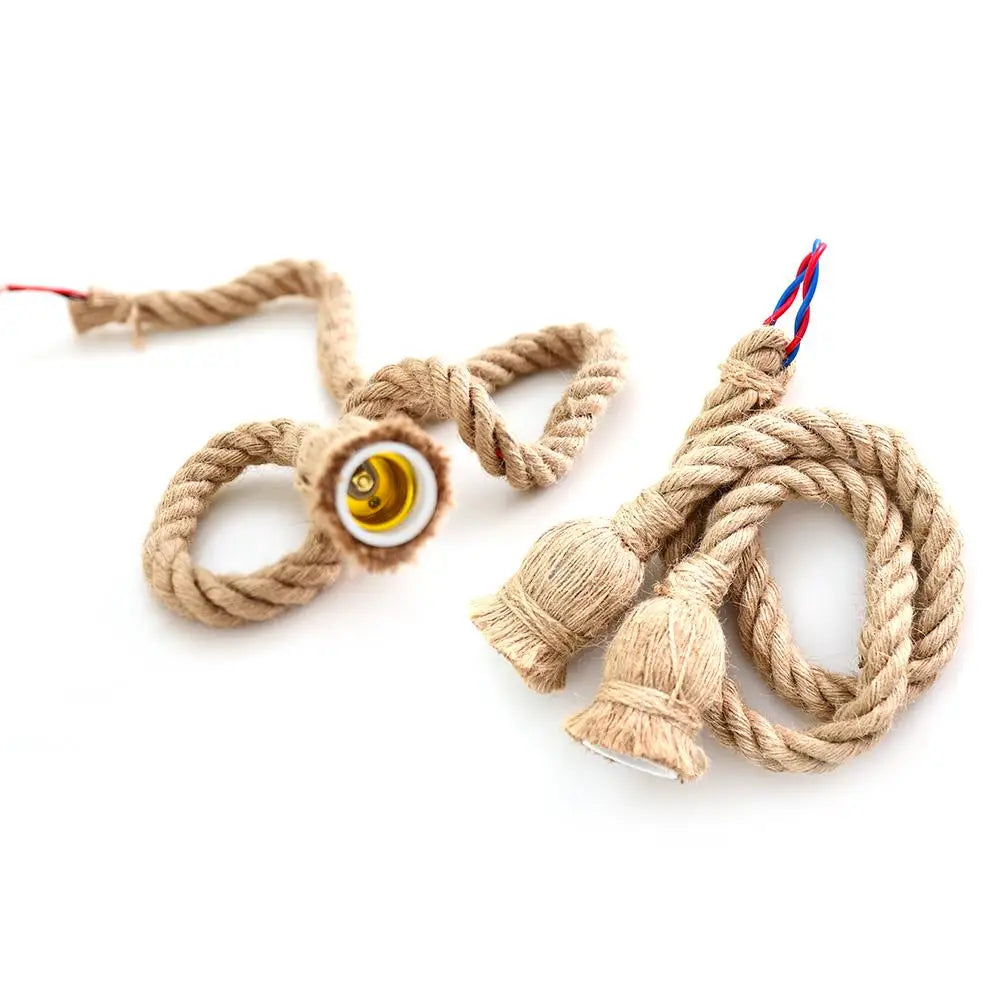 corde suspension rustique tissée beige ampoule électrique bricolage décoration industrielle fête