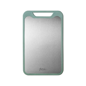 plaque découpe plastique rectangulaire acier inoxydable vert clair motif points poignée amovible