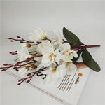 bouquet artificiel fleurs magnolia soie blanc bleu violet rouge intérieur décoration maison anniversaire fête