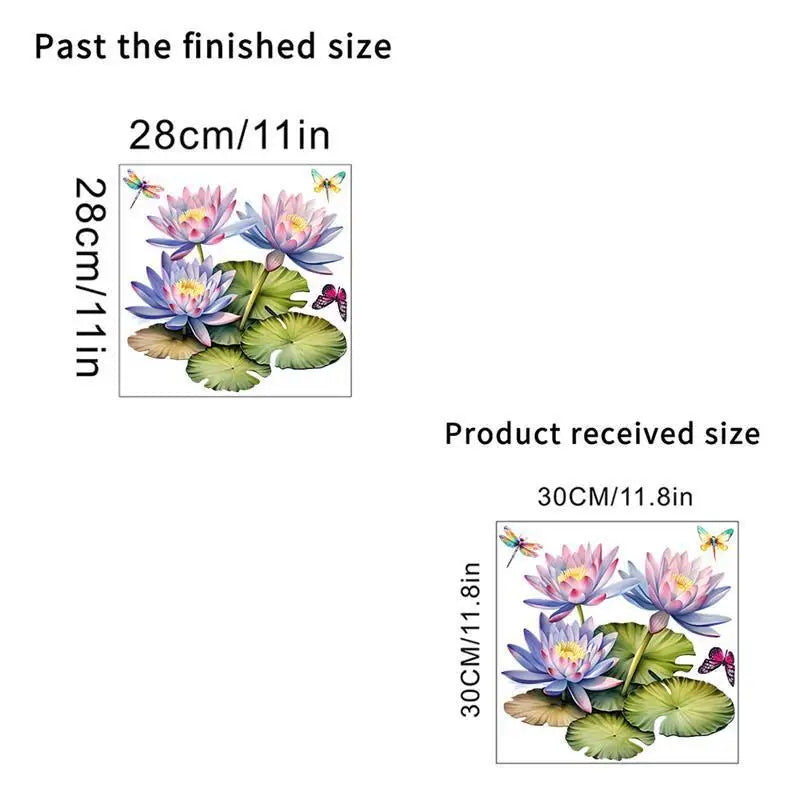 sticker mural décoration toilette fleurs tournesols papillons moderne pvc multicolore illustration réaliste