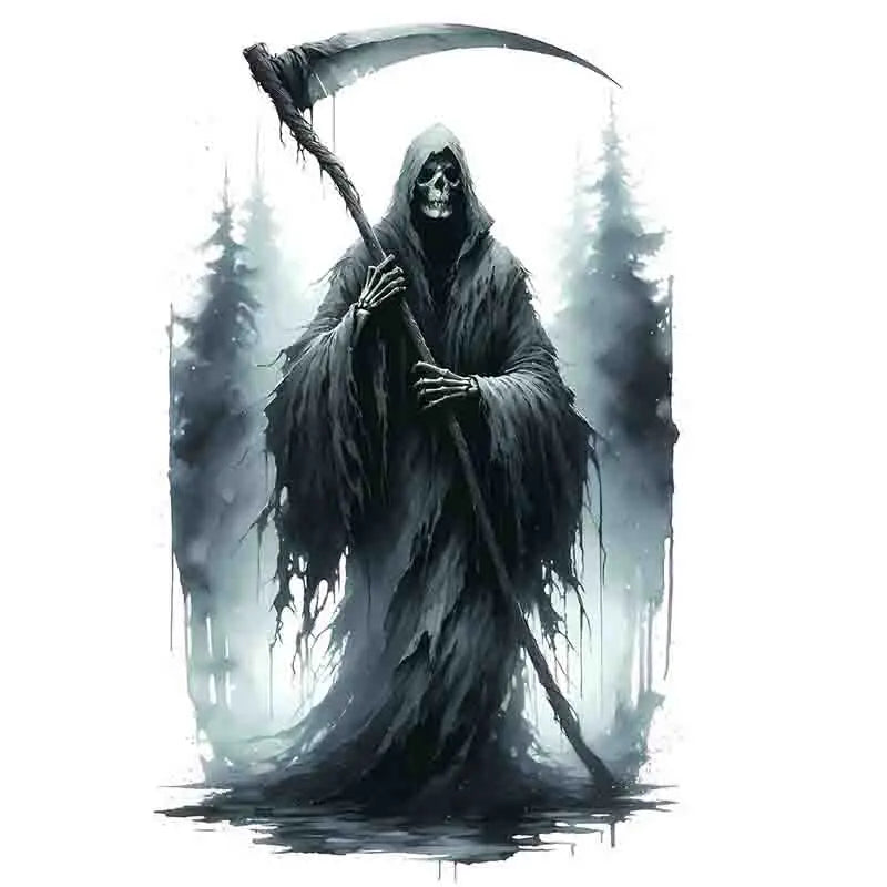 autocollant mural gothique grim reaper nuit étoiles noir illustration