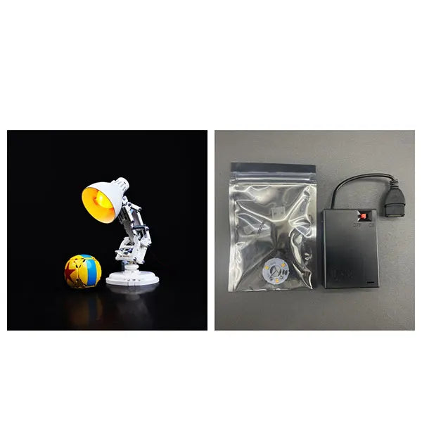 lampe led moderne kit bricolage blanc jaune base rotative sans blocs lego echangement fil