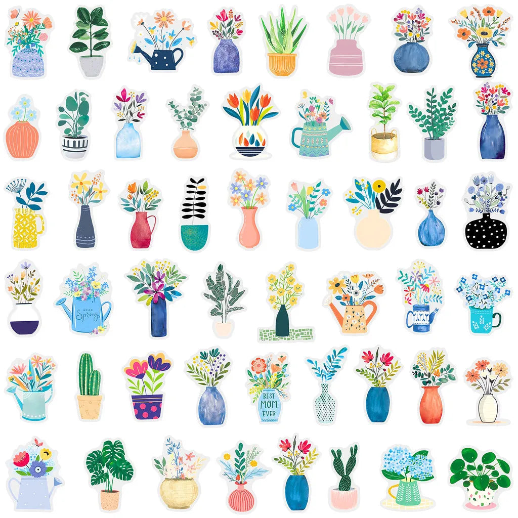 stickers decoratifs motifs floraux illustrations botaniques floral moderne coloré autocollants adhésifs